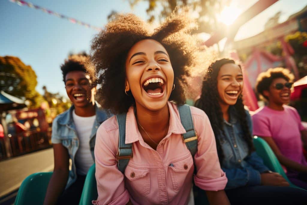 Roller Coaster Euphoria: Adolescents Embrace the Rush